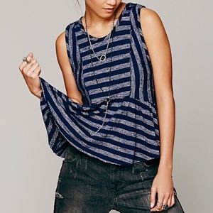 🆕 Free People striped peplum tank